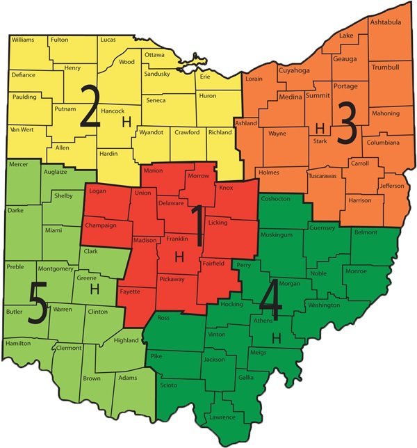 Ohio Regions Map